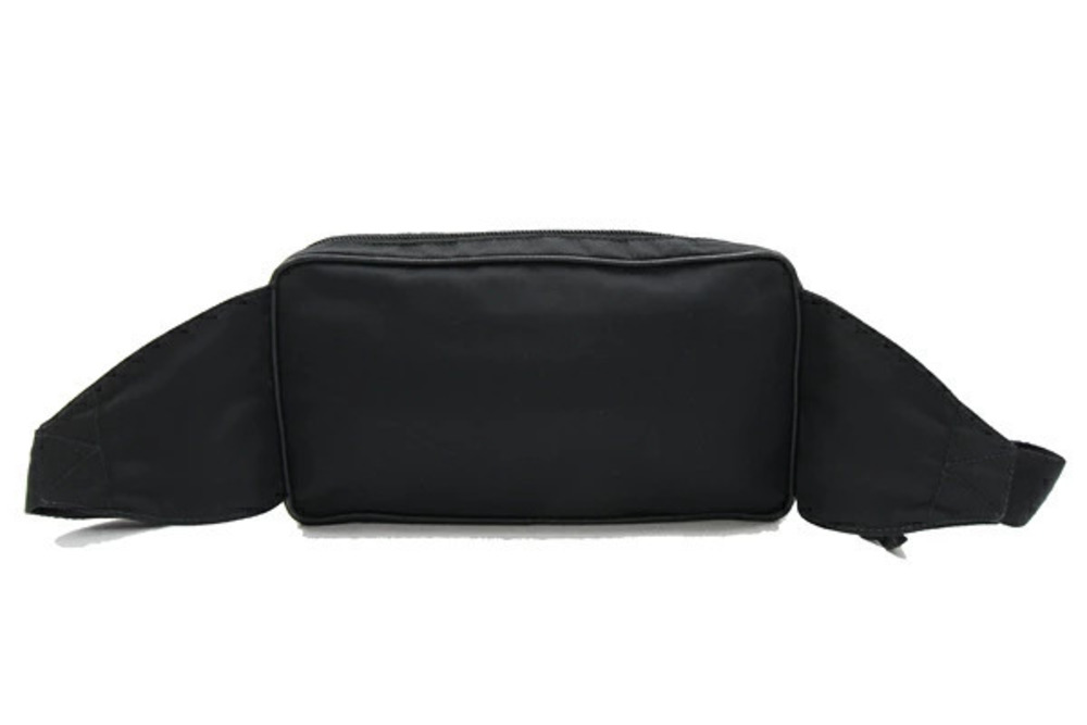 Prada black Body bag Crossbody triangular Bum waist Belt Clutch Black